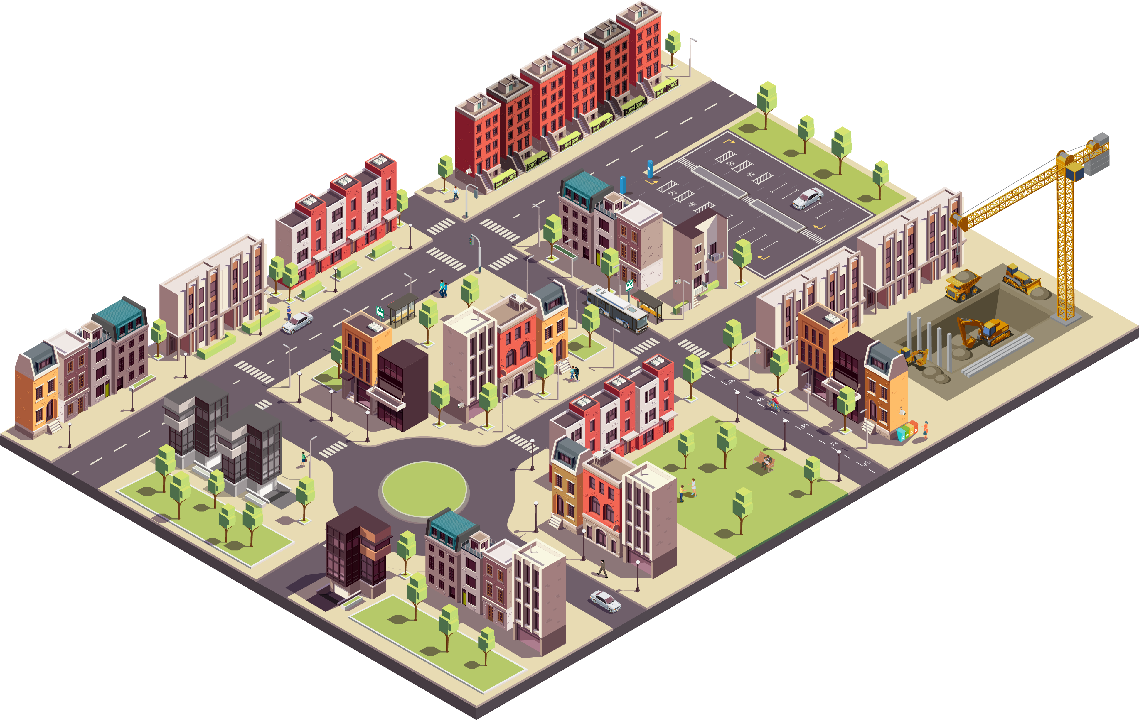 Isometric city map